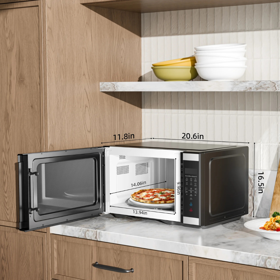 Hamilton Beach Horno de Microondas – 1000 W, Acero Inoxidable y Negro