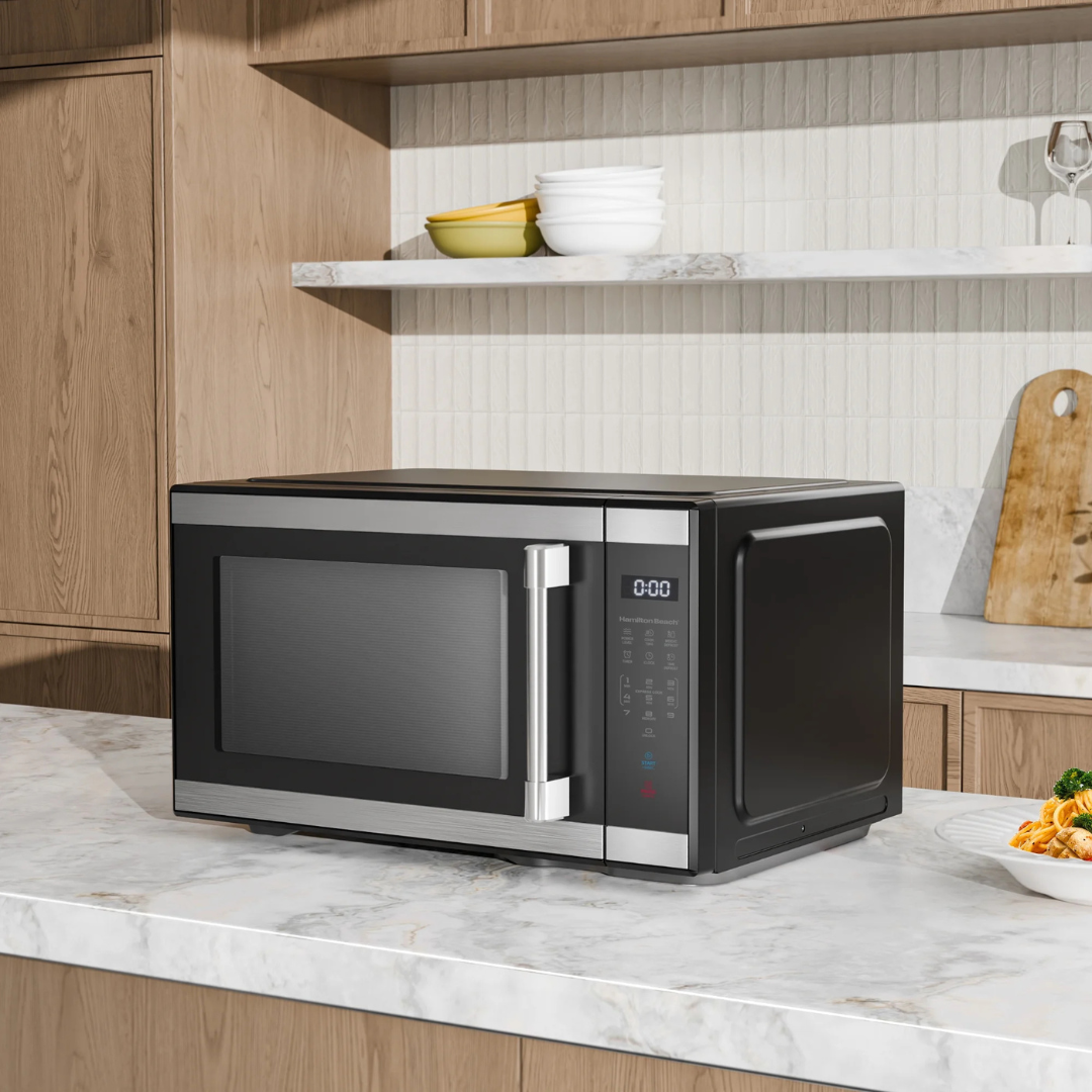Hamilton Beach Horno de Microondas – 1000 W, Acero Inoxidable y Negro