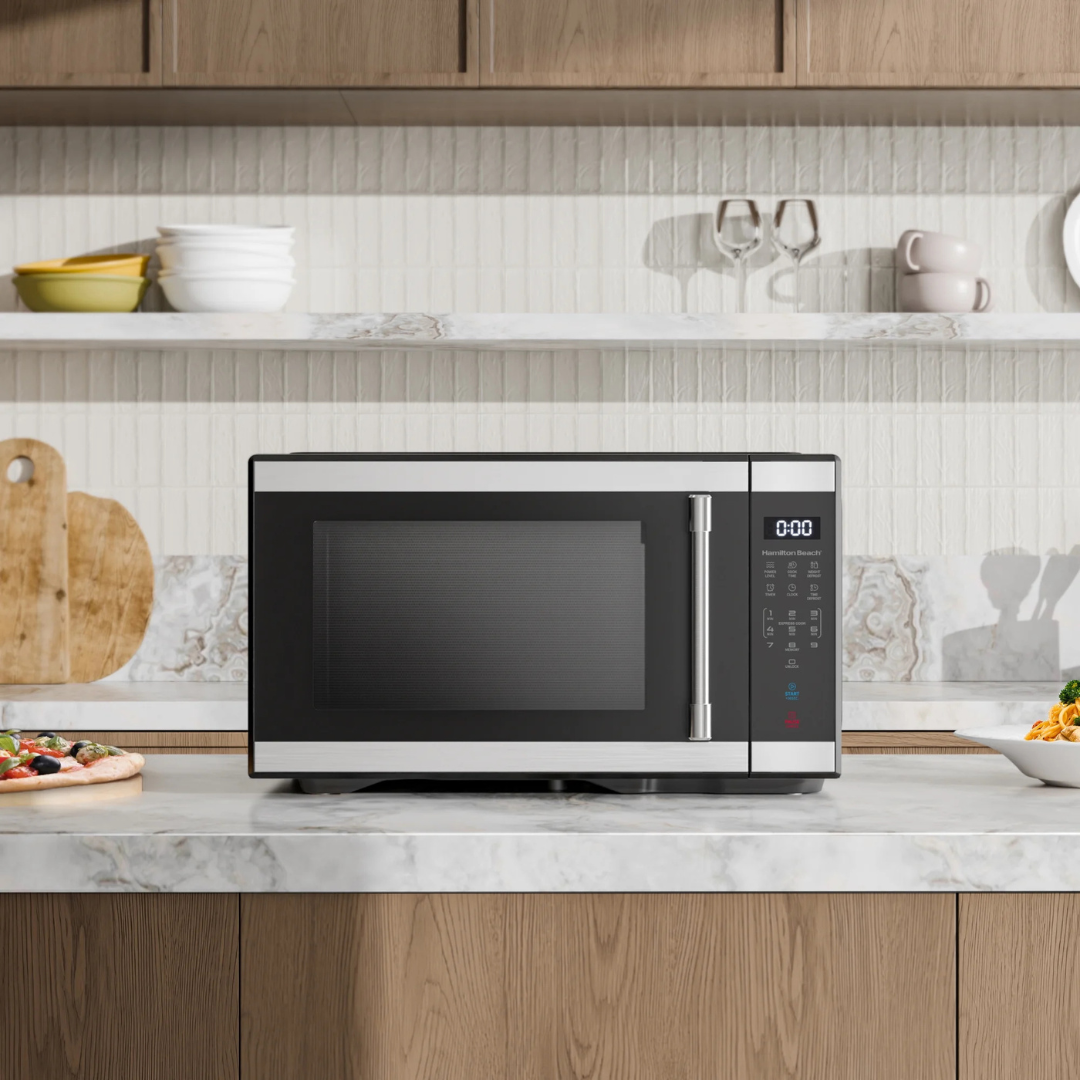 Hamilton Beach Horno de Microondas – 1000 W, Acero Inoxidable y Negro