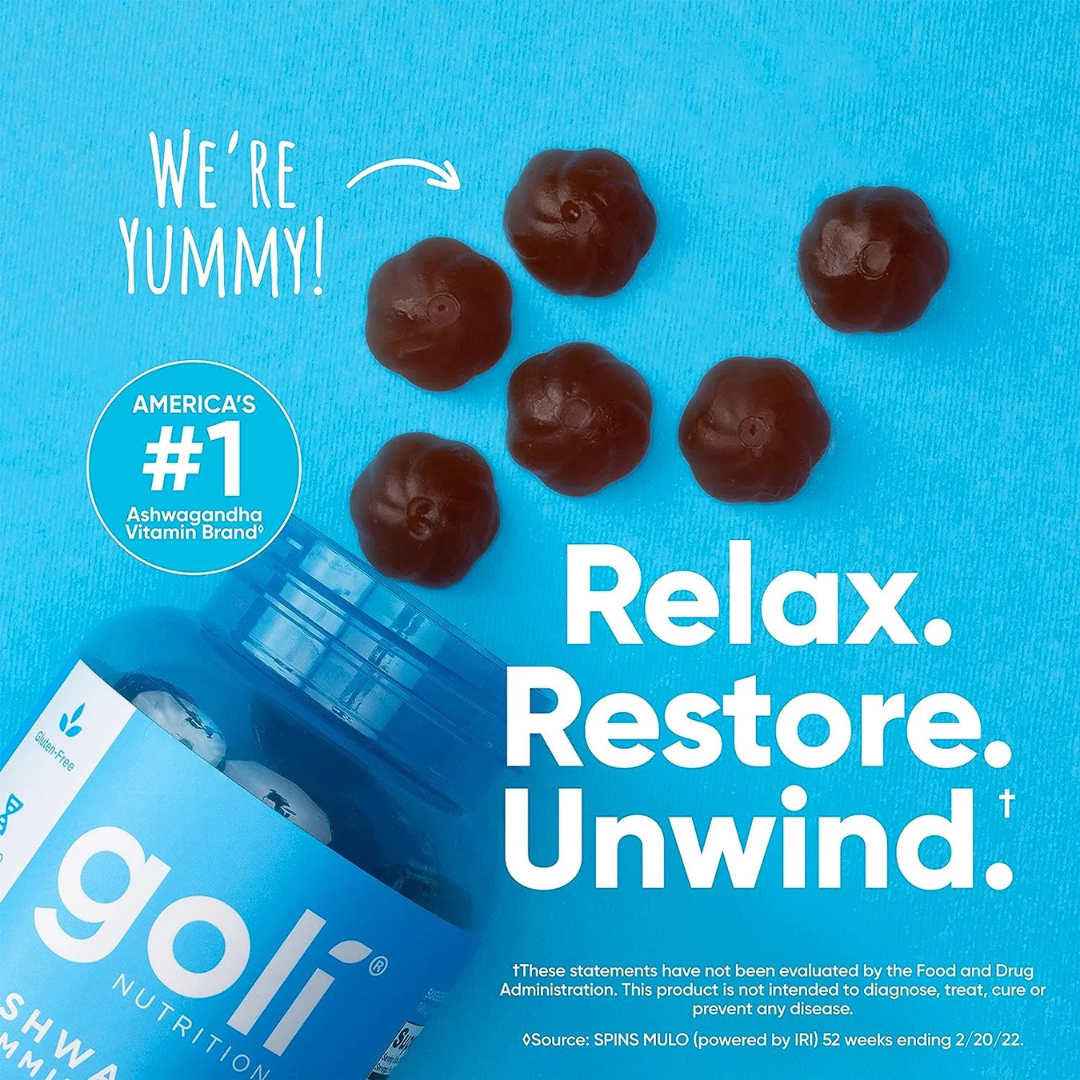 Goli Ashwagandha Gummies – Sabor Frutos Rojos (60 gomitas)