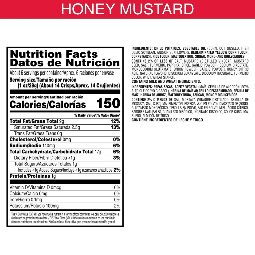 Pringles Honey Mustard – Papas Crujientes Sabor Mostaza y Miel (5.5 oz)