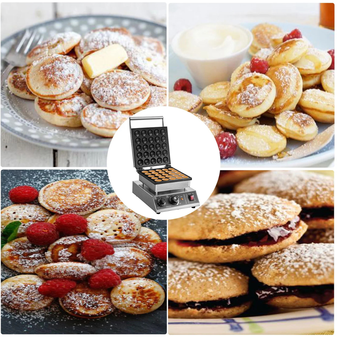 KFFKFF Máquina para 25 Mini Panqueques Holandeses (Poffertjes) – Profesional y Precisa