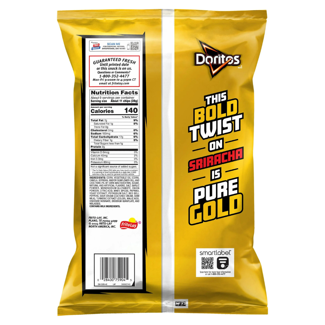 Doritos Golden Sriracha – Chips de Tortilla Sabor Sriracha