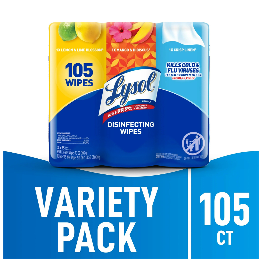 Lysol Disinfectante Wipes – Combo Limón y Ropa Limpia