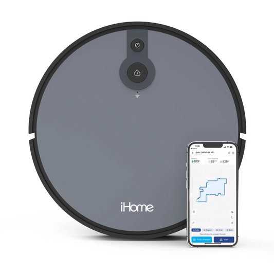 iHome AutoVac Juno – Robot Aspiradora con Mapeo, Control por App y 120 Minutos de Autonomía