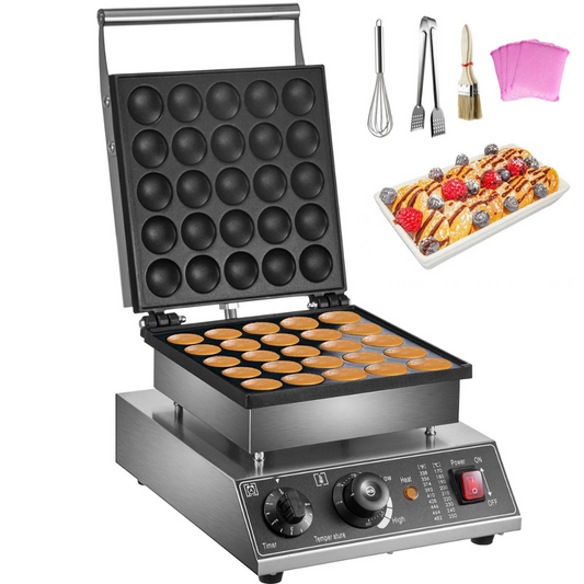 KFFKFF Máquina para 25 Mini Panqueques Holandeses (Poffertjes) – Profesional y Precisa