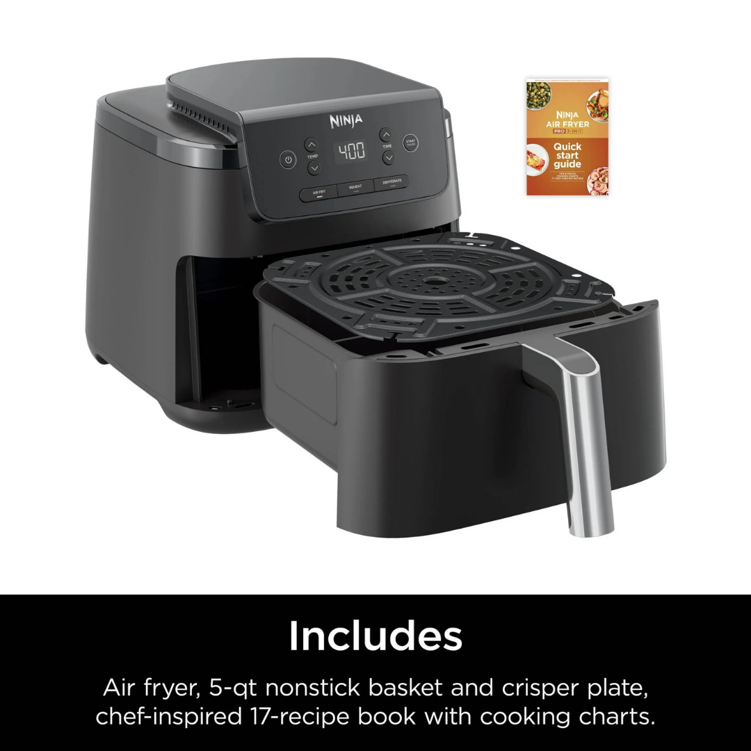Ninja Pro XL Freidora de Aire de 5 Qt – Negra, Apagado Automático