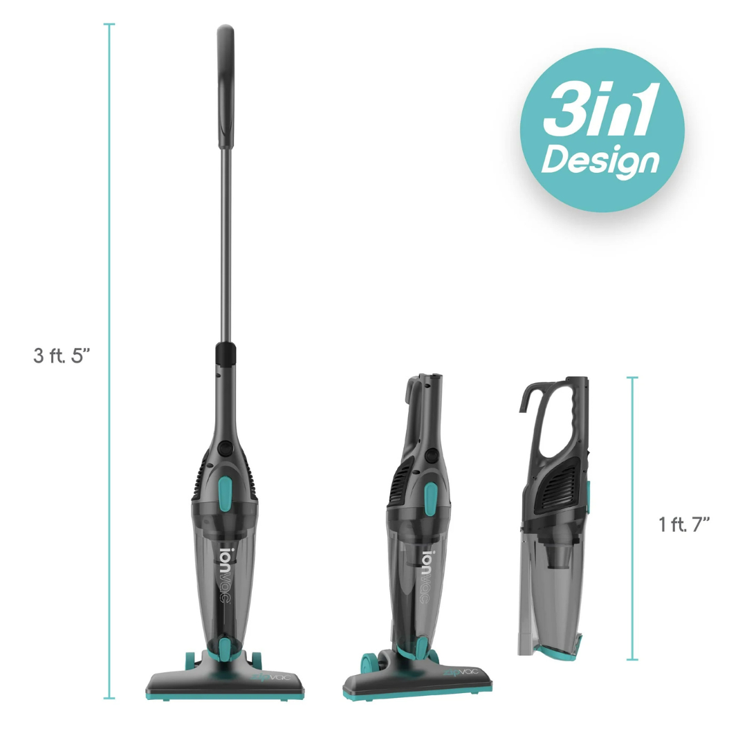 IonVac ZipVac – Aspiradora 3 en 1 con Cable para Piso, Alfombra y Mano