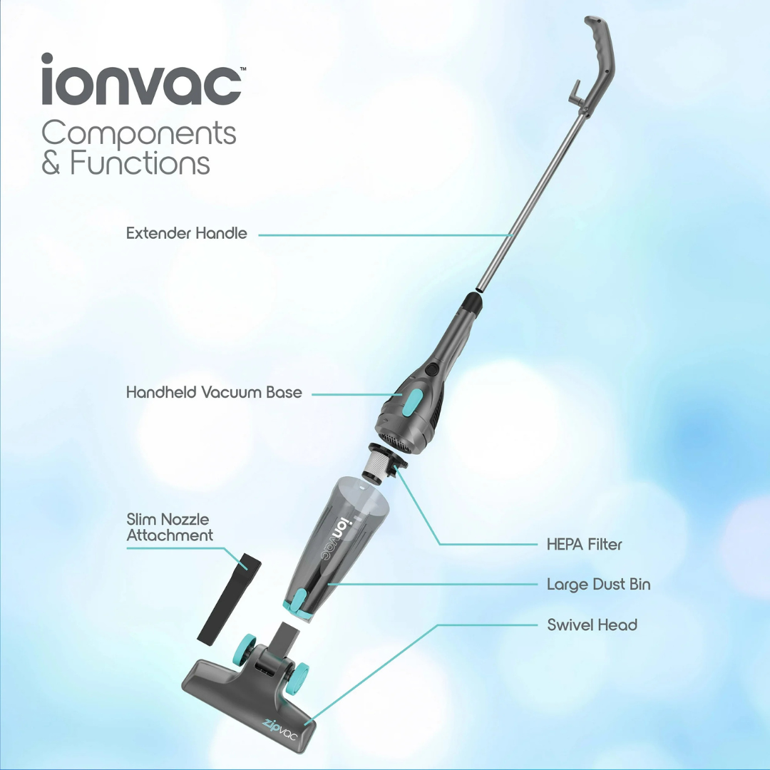 IonVac ZipVac – Aspiradora 3 en 1 con Cable para Piso, Alfombra y Mano