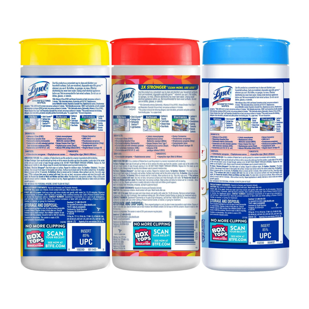 Lysol Disinfectante Wipes – Combo Limón y Ropa Limpia