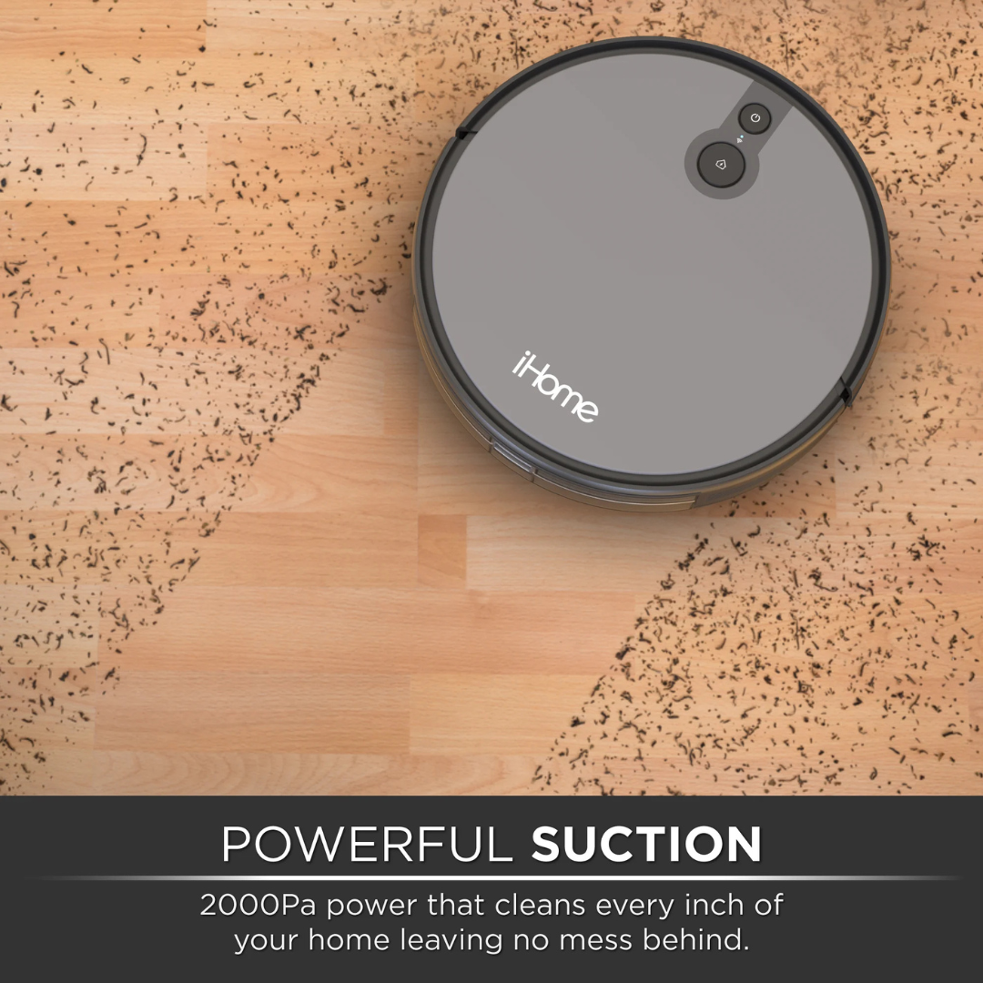 iHome AutoVac Juno – Robot Aspiradora con Mapeo, Control por App y 120 Minutos de Autonomía
