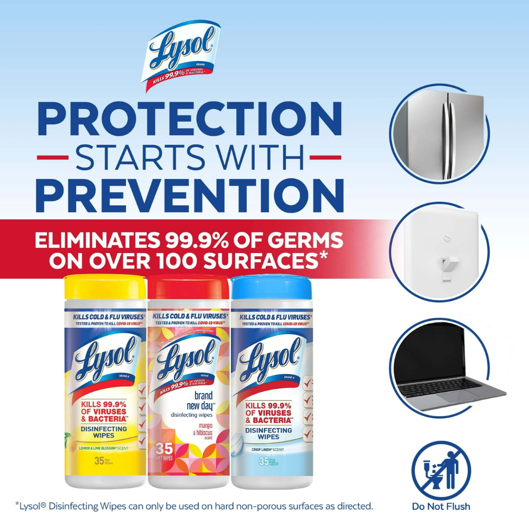 Lysol Disinfectante Wipes – Combo Limón y Ropa Limpia