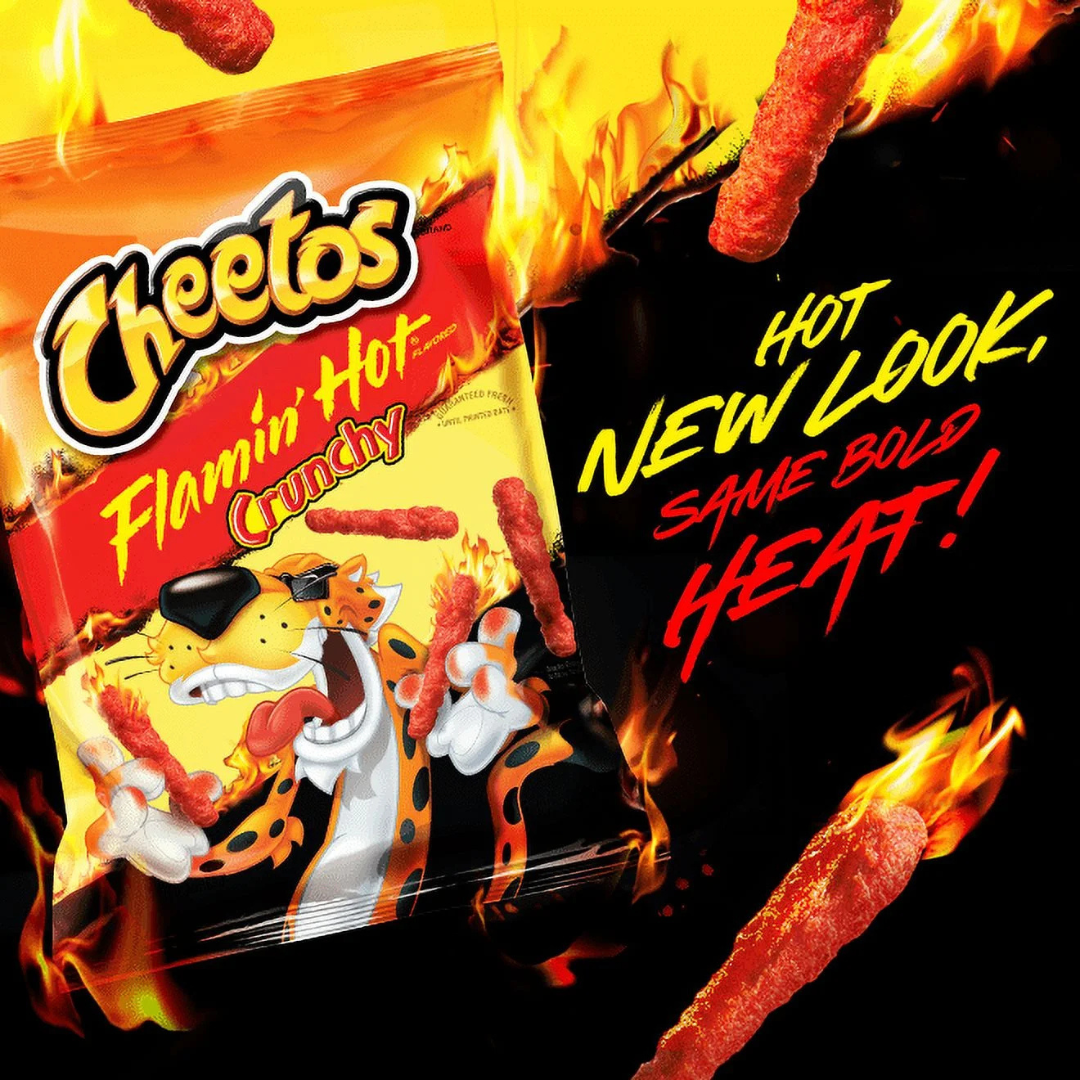 Cheetos Crunchy Flamin' Hot – Snack Crujiente de Queso Picante (10 bolsas)